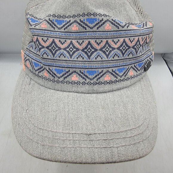 Roxy Womens Gray Trucker Hat Cap Tribal Print Casual Outdoors Comfort Athletic - Picture 6 of 9